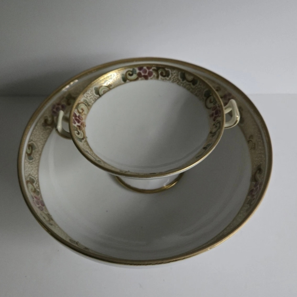 Noritake Bowl Dish Vintage Japan Set Of 2 One Footed